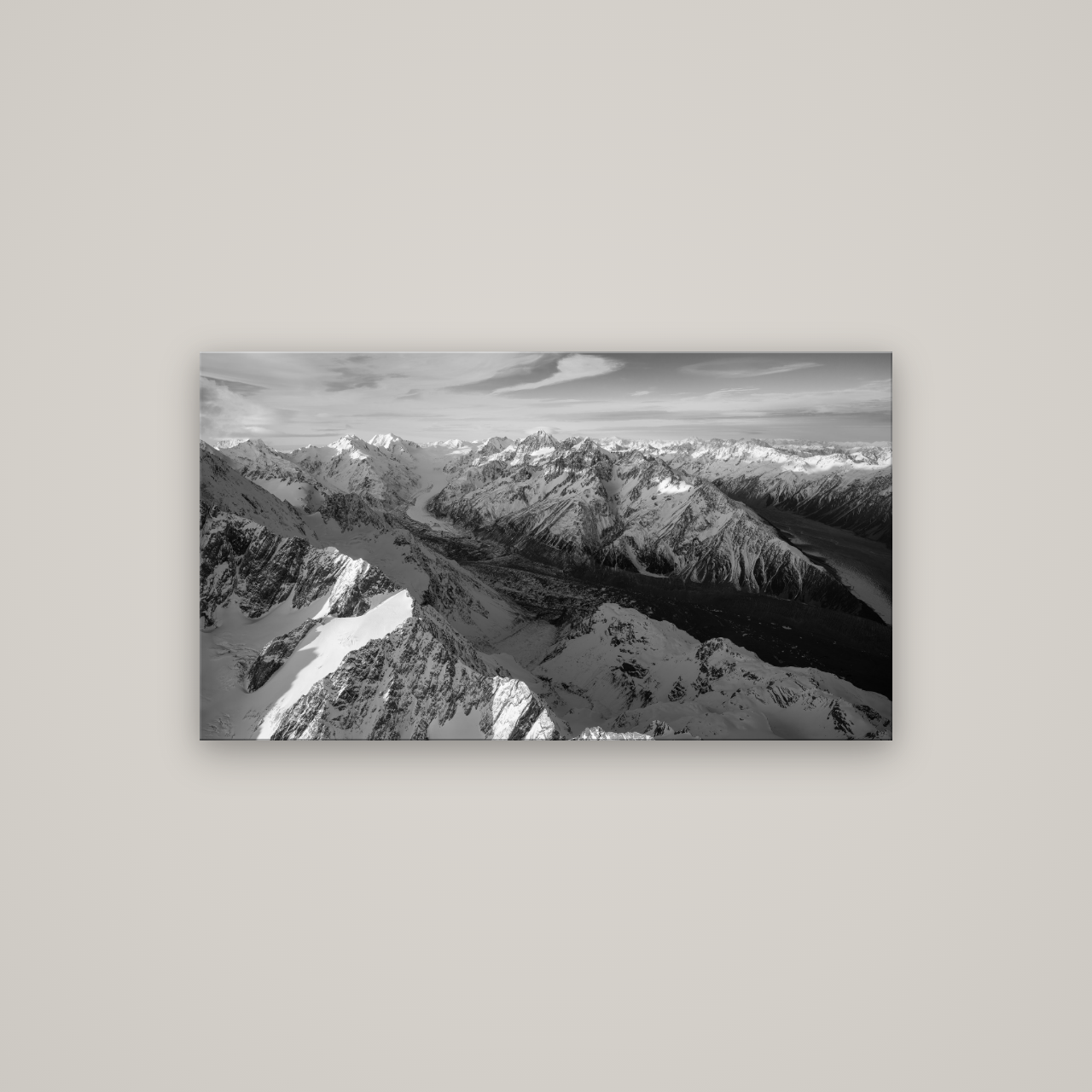 The Great Divide, Southern Alps — No frame, 107×60 cm. New Zealand fine art wall art by Stephen Milner.