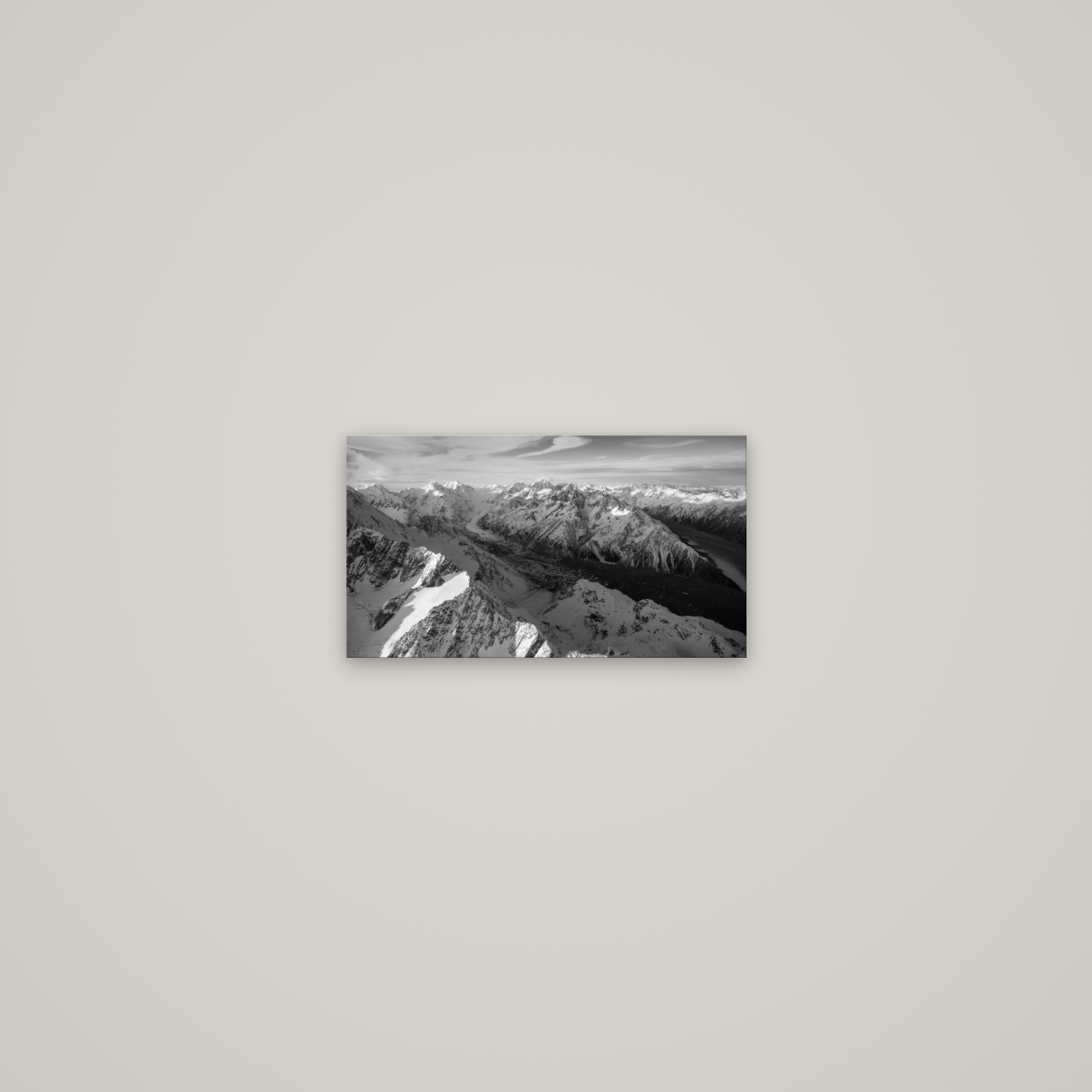 The Great Divide, Southern Alps — No frame, 36×20 cm. New Zealand fine art wall art by Stephen Milner.