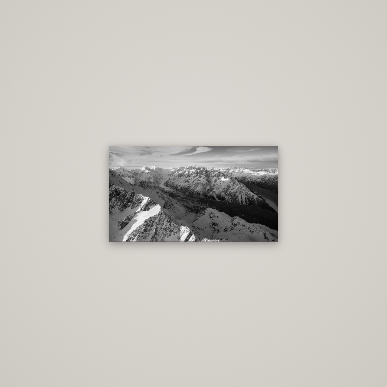 The Great Divide, Southern Alps — No frame, 53×30 cm. New Zealand fine art wall art by Stephen Milner.
