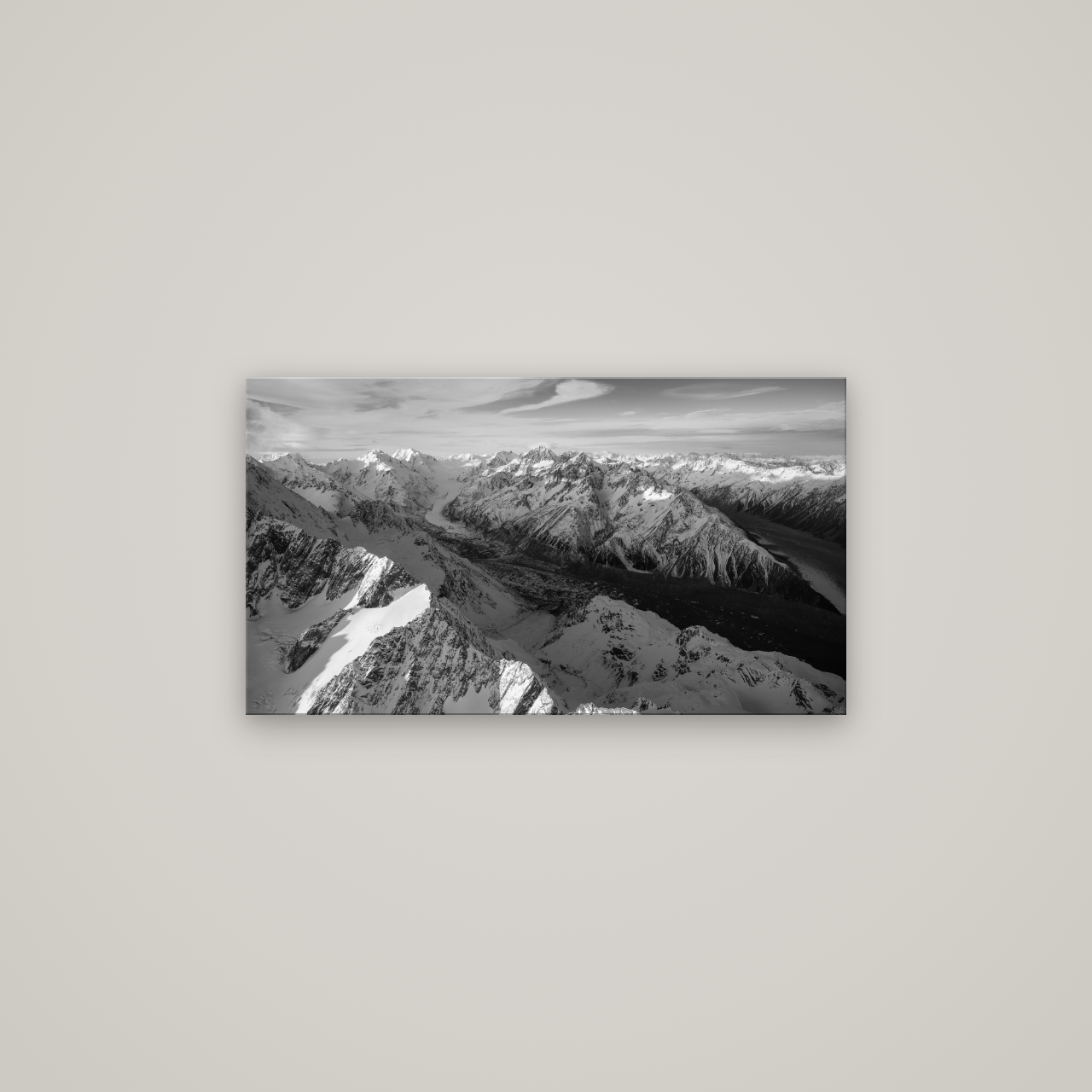 The Great Divide, Southern Alps — No frame, 80×45 cm. New Zealand fine art wall art by Stephen Milner.