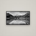 The Mirror Peak, Mount Cook — Basel Black, 107×60 cm. New Zealand fine art wall art by Stephen Milner.