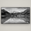 The Mirror Peak, Mount Cook — Basel Black, 196×110 cm. New Zealand fine art wall art by Stephen Milner.