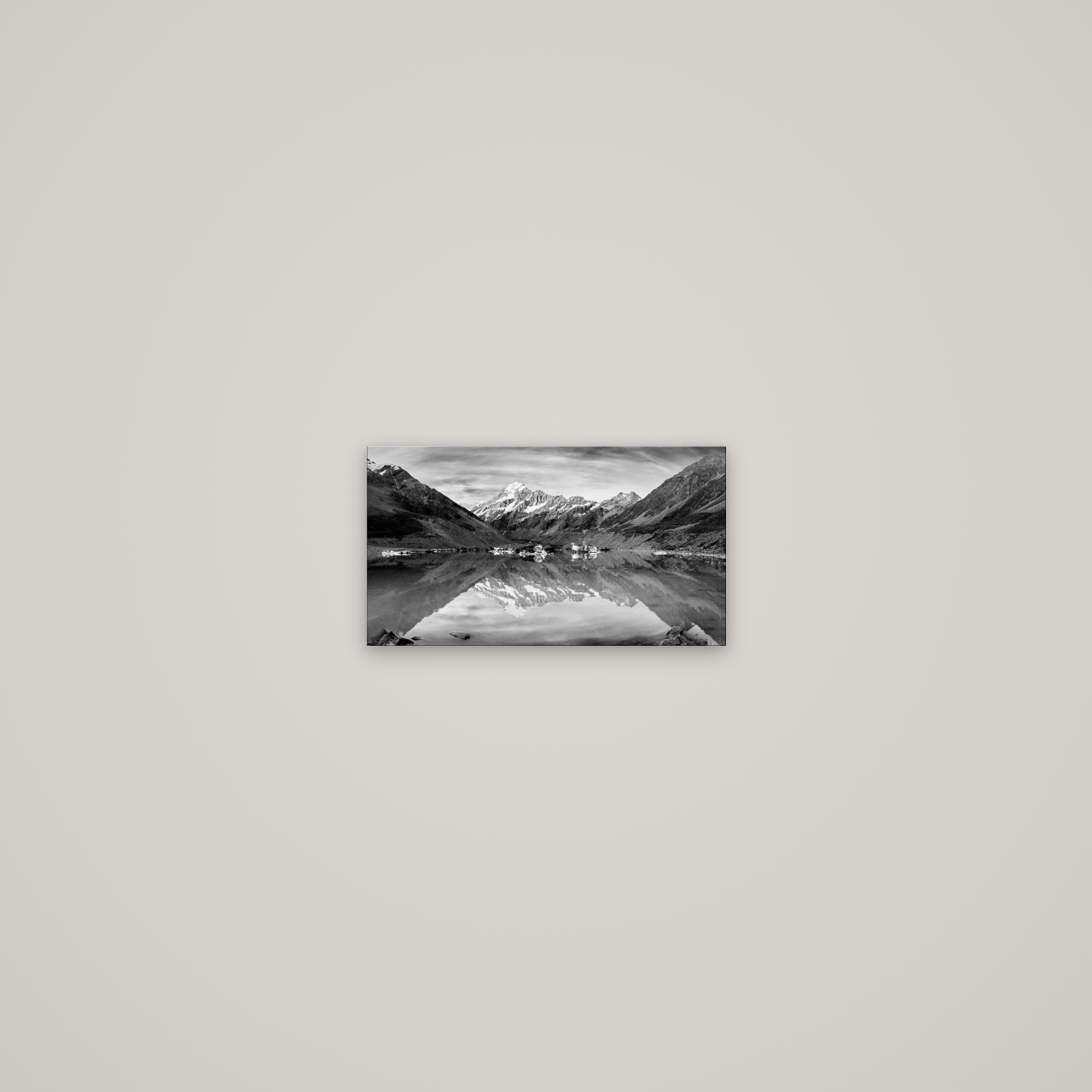 The Mirror Peak, Mount Cook — No frame, 27×15 cm. New Zealand fine art wall art by Stephen Milner.