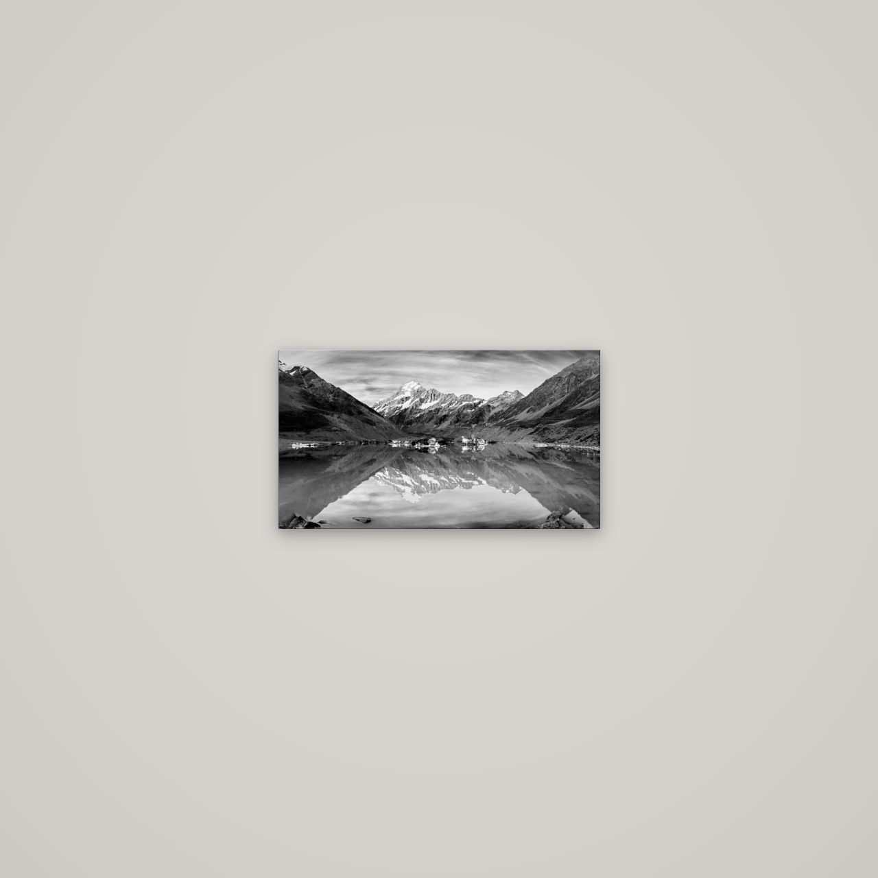 The Mirror Peak, Mount Cook — No frame, 36×20 cm. New Zealand fine art wall art by Stephen Milner.