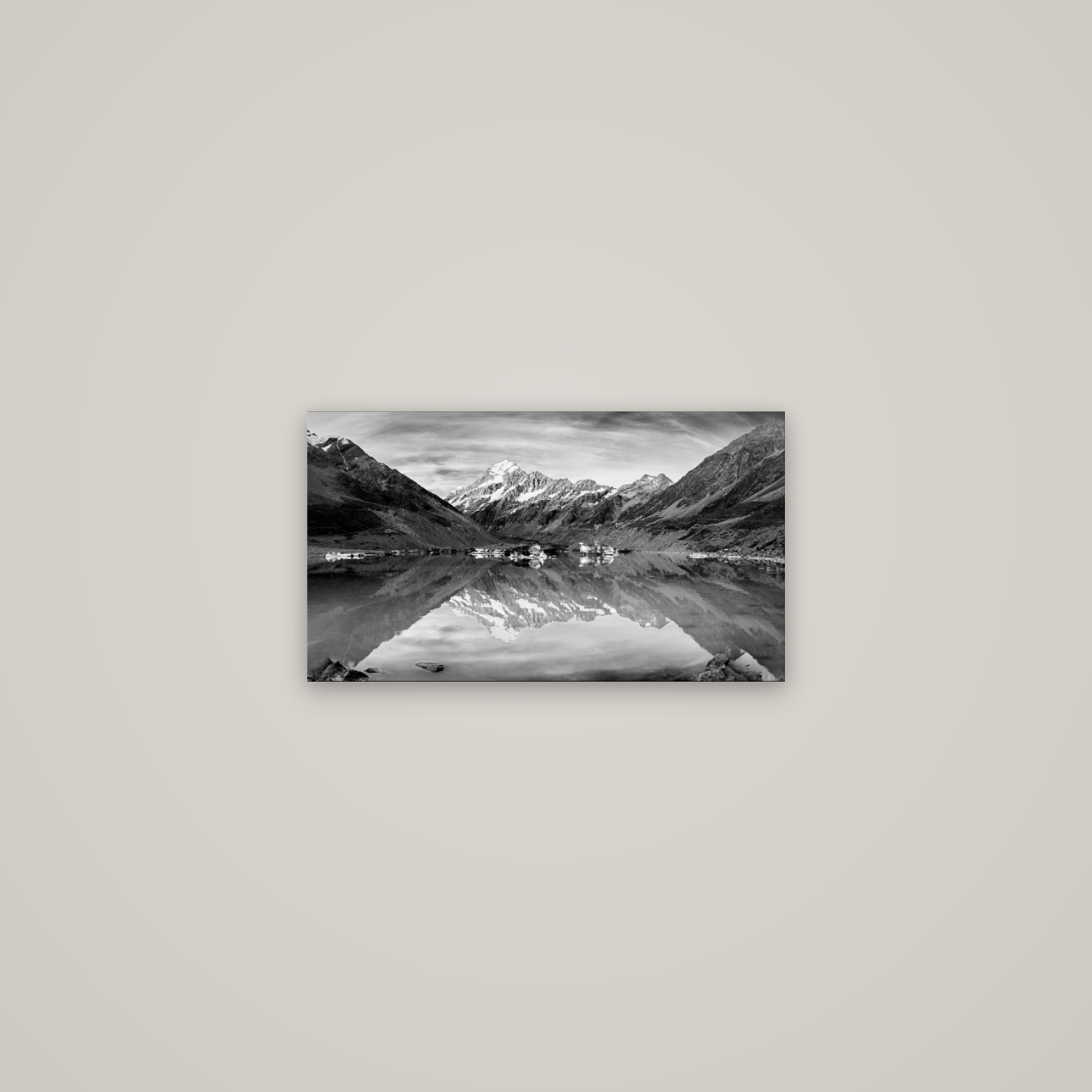 The Mirror Peak, Mount Cook — No frame, 53×30 cm. New Zealand fine art wall art by Stephen Milner.