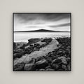 The Path to Rangitoto, Auckland Harbour — Basel Black, 120×120 cm. New Zealand fine art wall art by Stephen Milner.