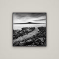 The Path to Rangitoto, Auckland Harbour — Basel Black, 80×80 cm. New Zealand fine art wall art by Stephen Milner.