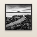The Path to Rangitoto, Auckland Harbour — black float frame canvas, 133 × 133 cm. New Zealand fine art landscape wall art by Stephen Milner.