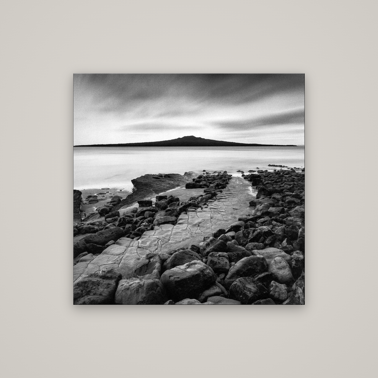 The Path to Rangitoto, Auckland Harbour — No frame, 100×100 cm. New Zealand fine art wall art by Stephen Milner.
