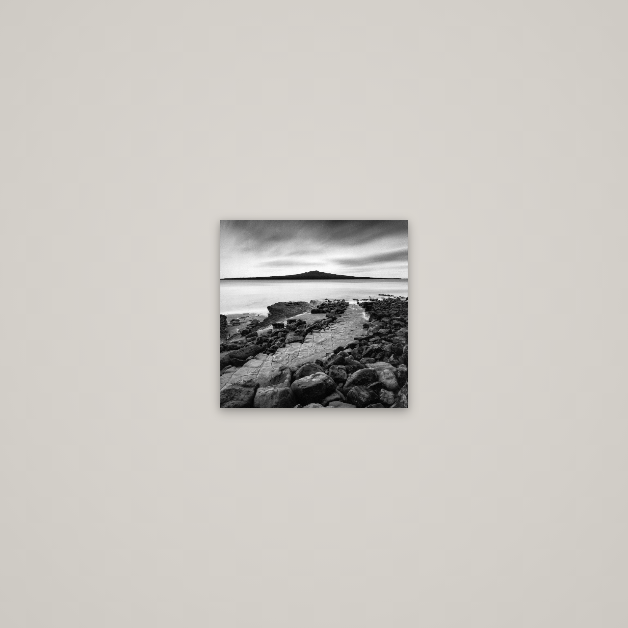 The Path to Rangitoto, Auckland Harbour — No frame, 20×20 cm. New Zealand fine art wall art by Stephen Milner.