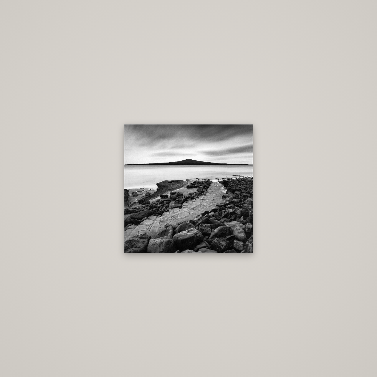 The Path to Rangitoto, Auckland Harbour — No frame, 30×30 cm. New Zealand fine art wall art by Stephen Milner.
