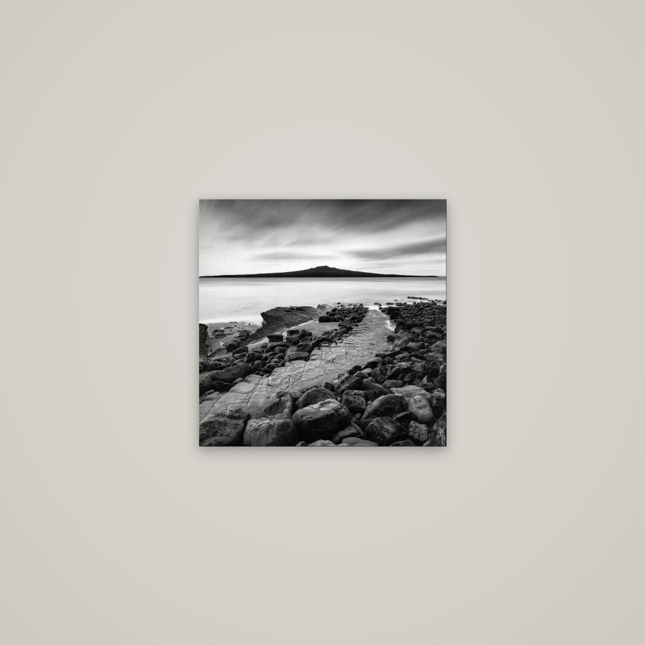 The Path to Rangitoto, Auckland Harbour — No frame, 40×40 cm. New Zealand fine art wall art by Stephen Milner.