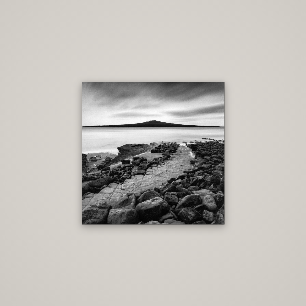The Path to Rangitoto, Auckland Harbour — No frame, 60×60 cm. New Zealand fine art wall art by Stephen Milner.