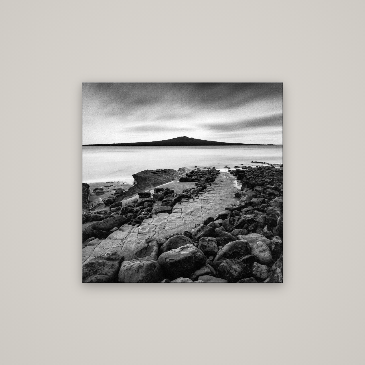 The Path to Rangitoto, Auckland Harbour — No frame, 80×80 cm. New Zealand fine art wall art by Stephen Milner.