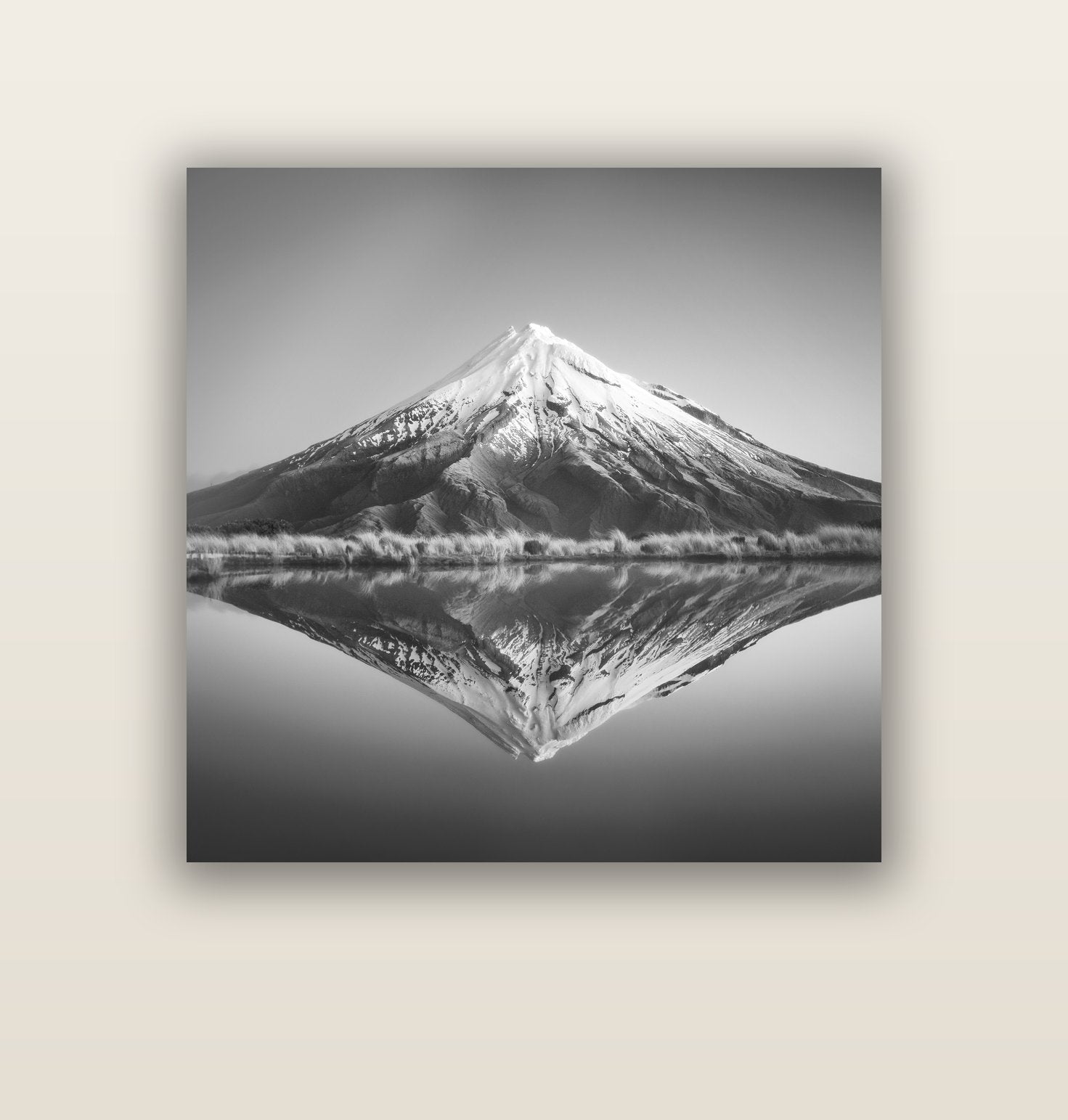 The Point, Mount Taranaki — acrylic glass print, 112 × 112 cm. New Zealand fine art landscape wall art by Stephen Milner.
