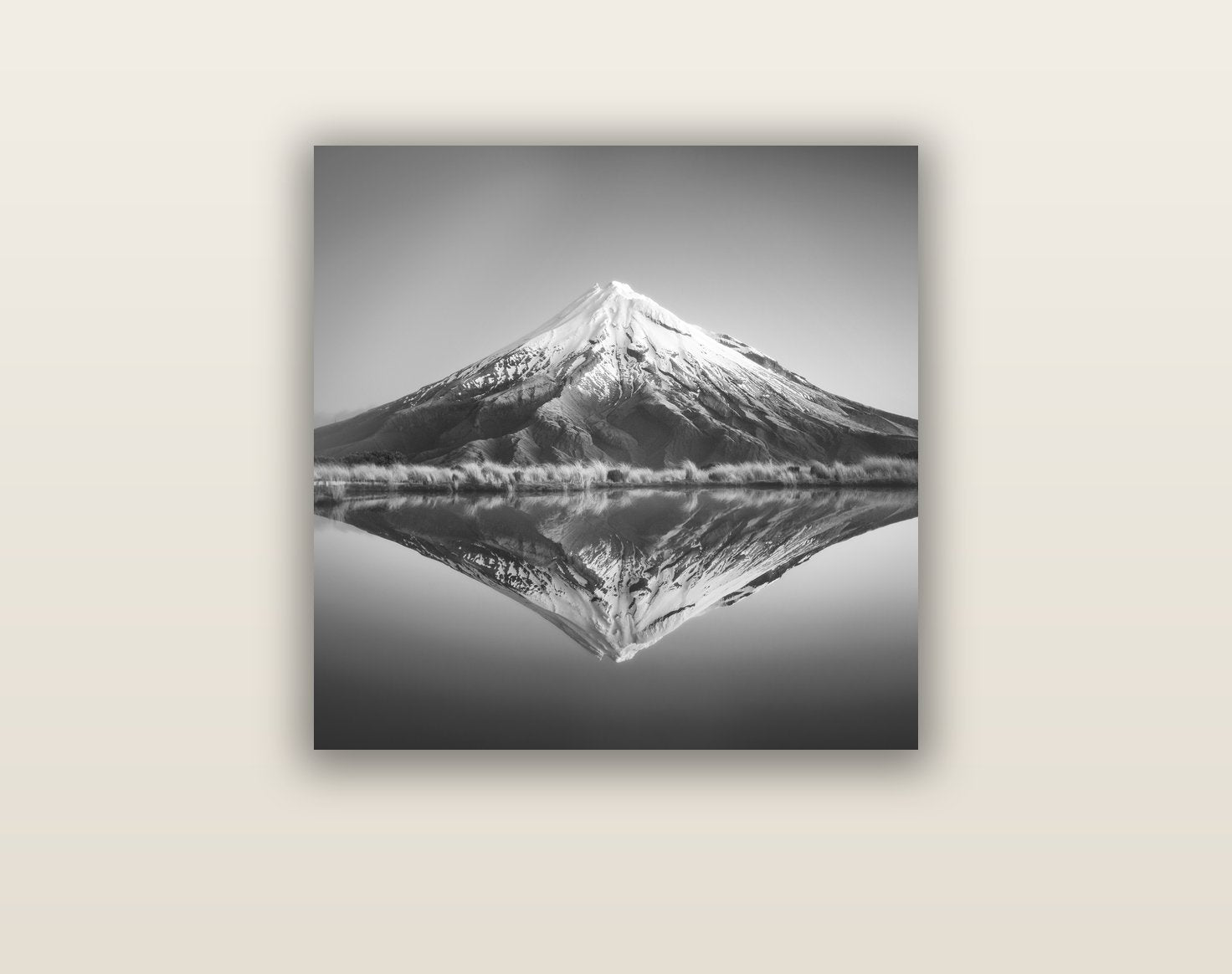 The Point, Mount Taranaki — acrylic glass print, 61 × 61 cm. New Zealand fine art landscape wall art by Stephen Milner.