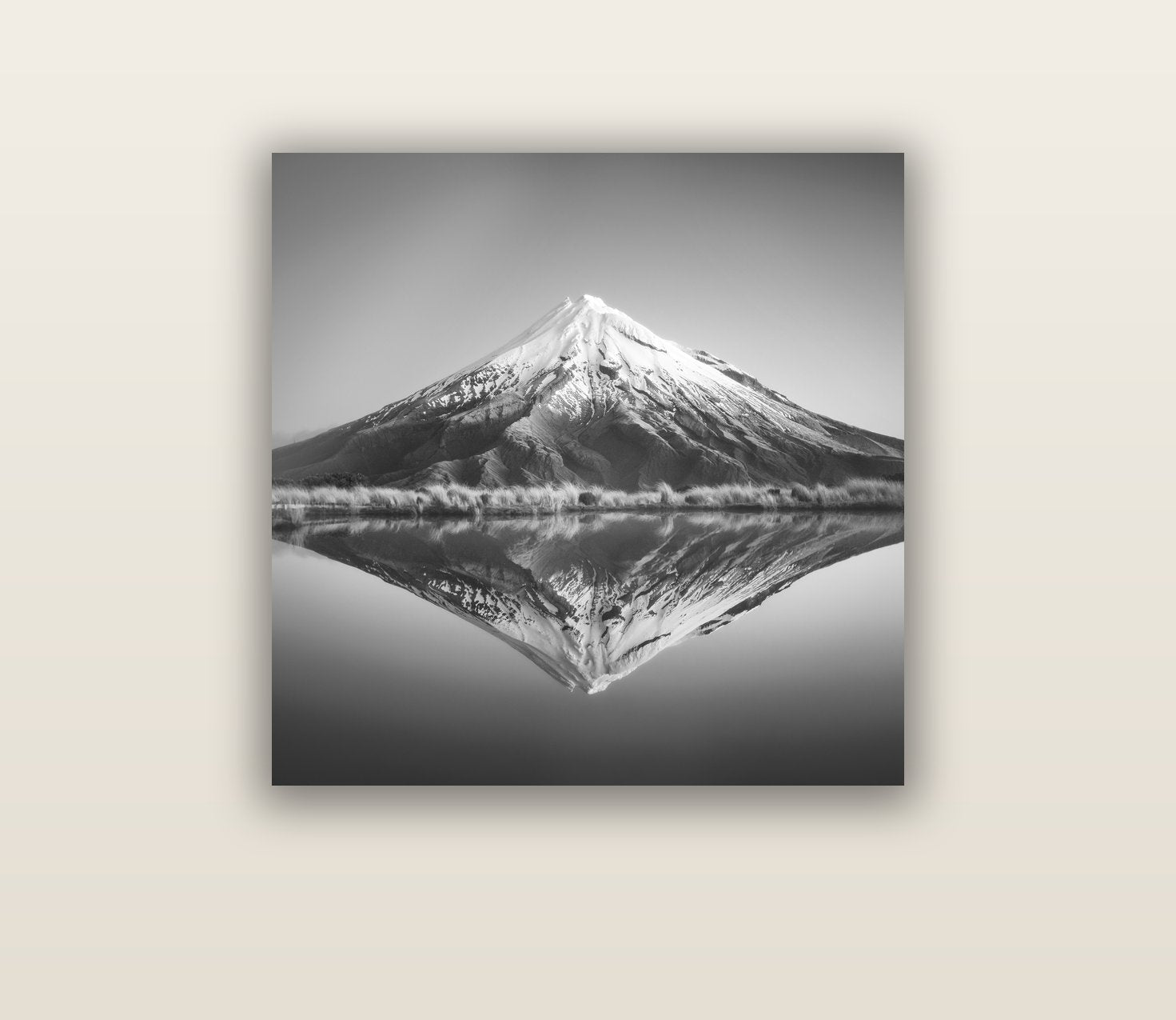 The Point, Mount Taranaki — acrylic glass print, 76 × 76 cm. New Zealand fine art landscape wall art by Stephen Milner.