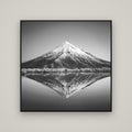 The Point, Mount Taranaki — Basel Black, 120×120 cm. New Zealand fine art wall art by Stephen Milner.