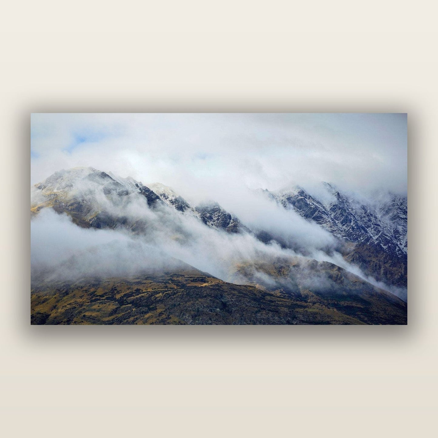 The Remarkables, Queenstown — frameless acrylic glass print. New Zealand fine art landscape photography by Stephen Milner.