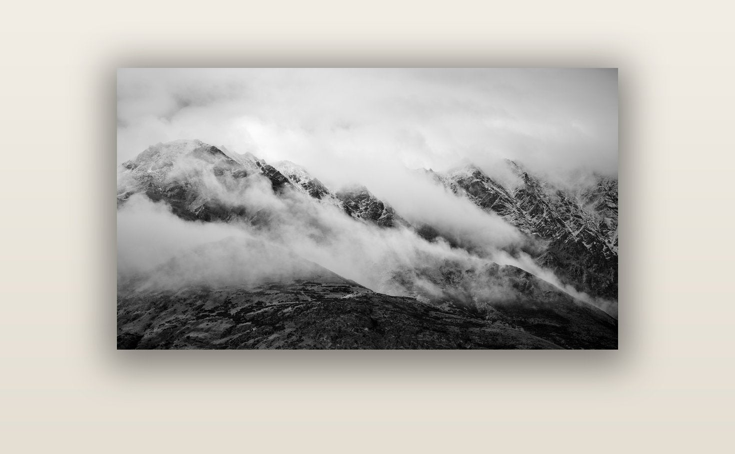 The Remarkables, Queenstown — acrylic glass print, 122 × 61 cm. New Zealand fine art landscape wall art by Stephen Milner.