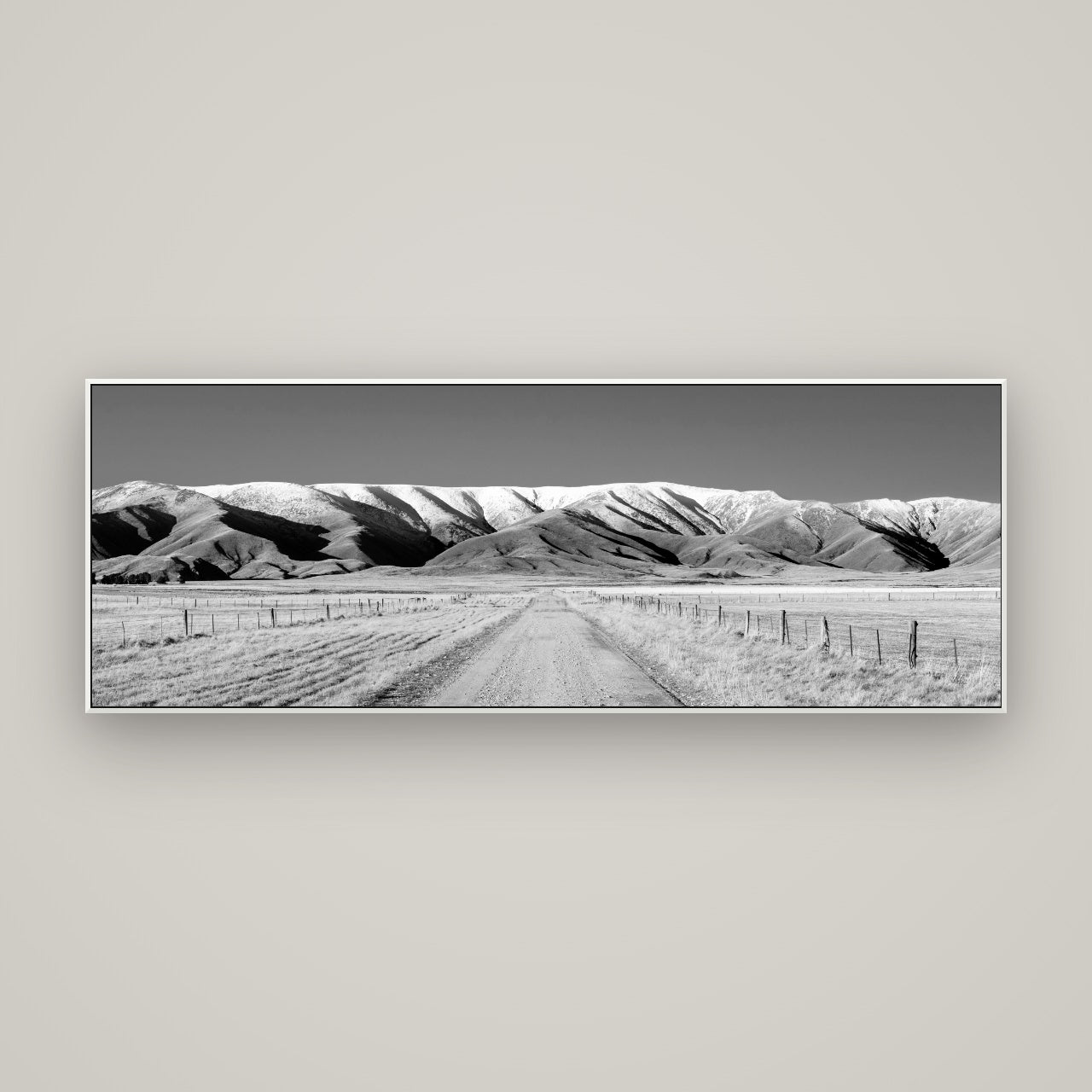 The Road to Hawkdun Heights — ArtBox White, 170×60 cm. New Zealand fine art wall art by Stephen Milner.