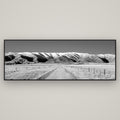 The Road to Hawkdun Heights — Basel Black, 198×70 cm. New Zealand fine art wall art by Stephen Milner.