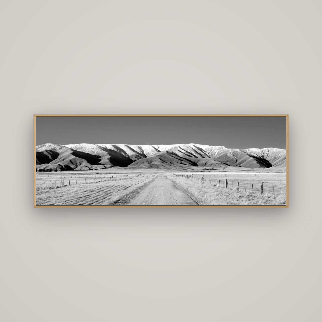 The Road to Hawkdun Heights, Basel Natural Oak, 170×60 cm. New Zealand fine art wall art by Stephen Milner.
