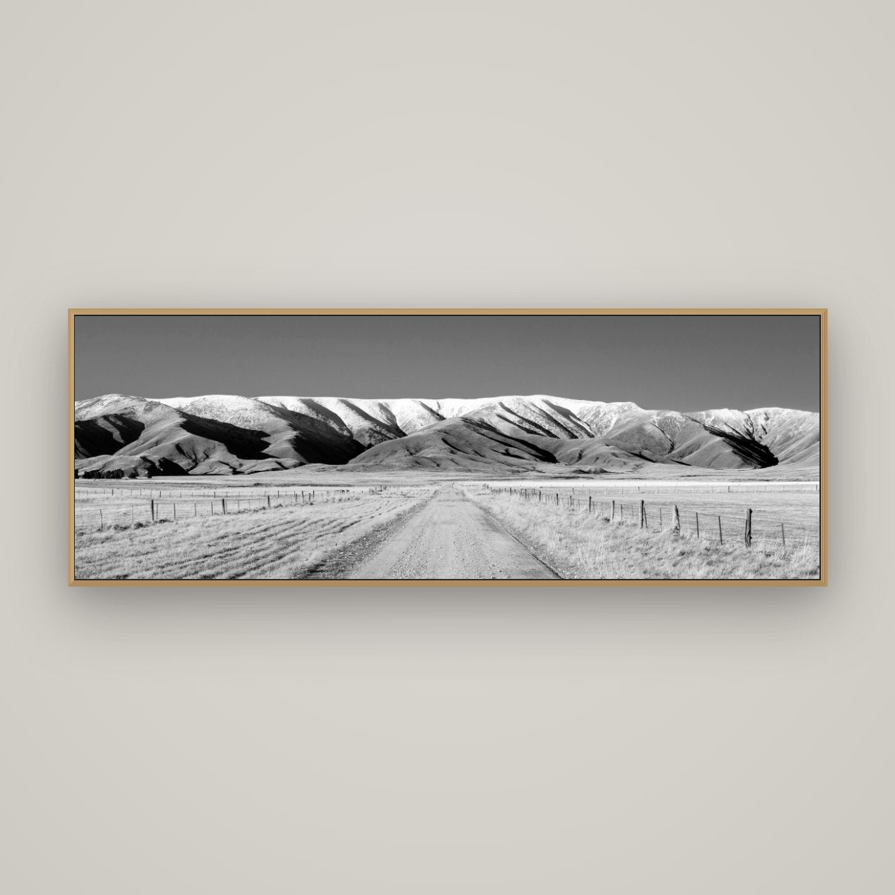 The Road to Hawkdun Heights, Basel Natural Oak, 170×60 cm. New Zealand fine art wall art by Stephen Milner.