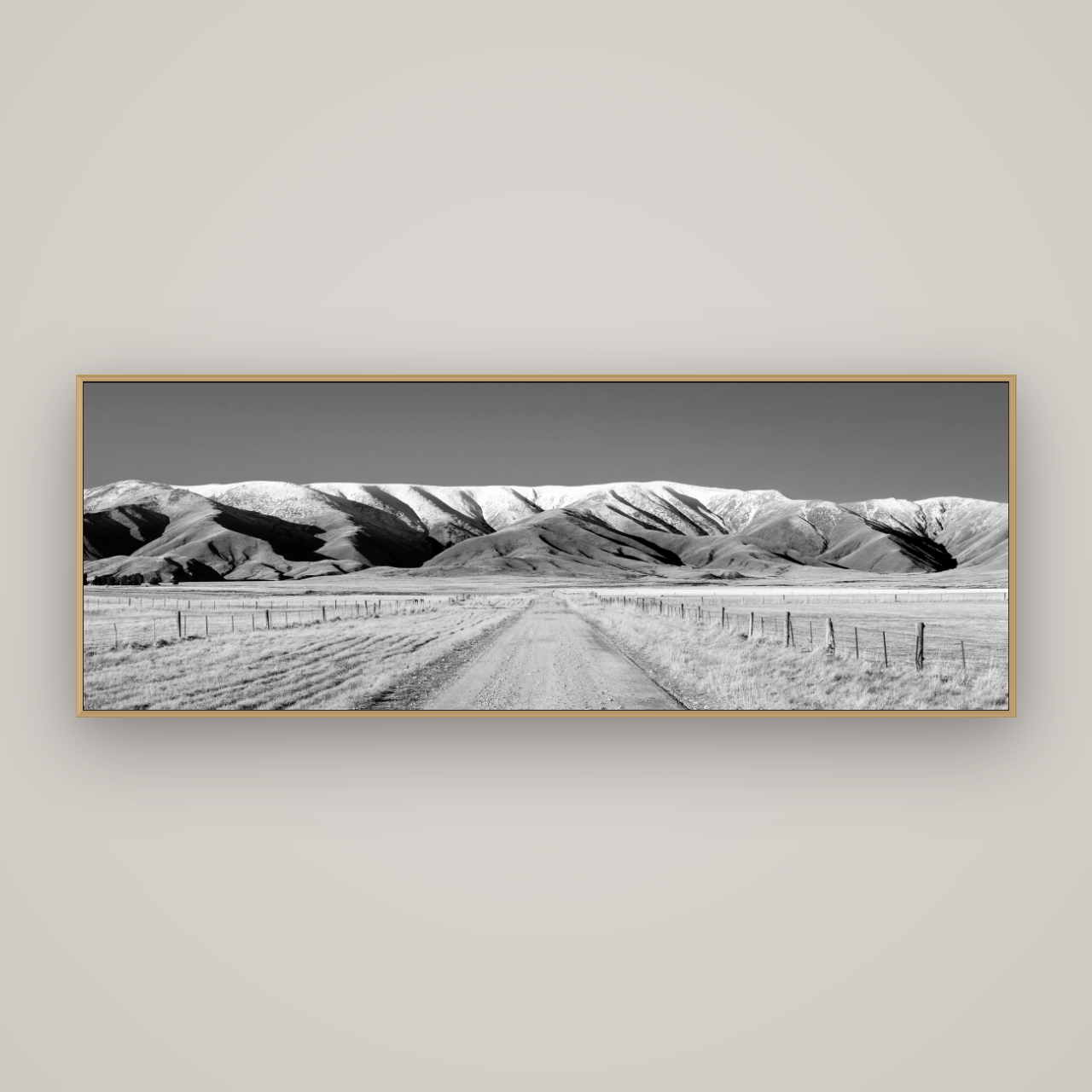 The Road to Hawkdun Heights, Basel Natural Oak, 198×70 cm. New Zealand fine art wall art by Stephen Milner.