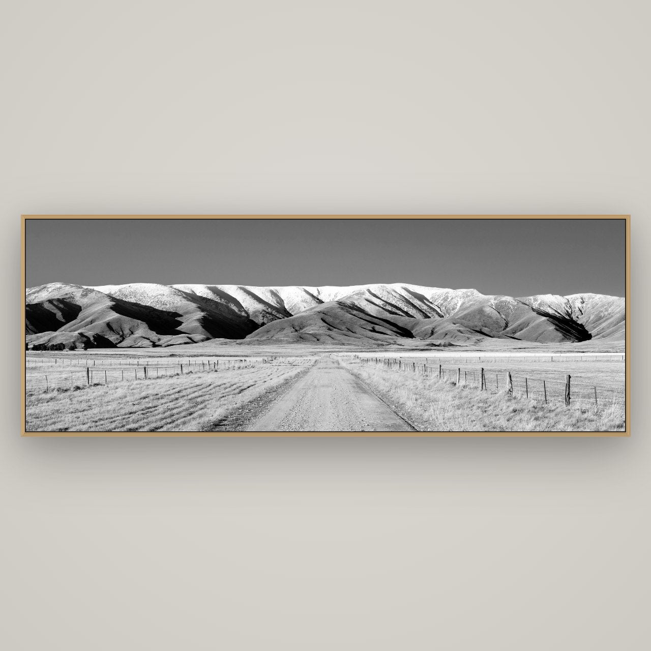 The Road to Hawkdun Heights, Basel Natural Oak, 198×70 cm. New Zealand fine art wall art by Stephen Milner.