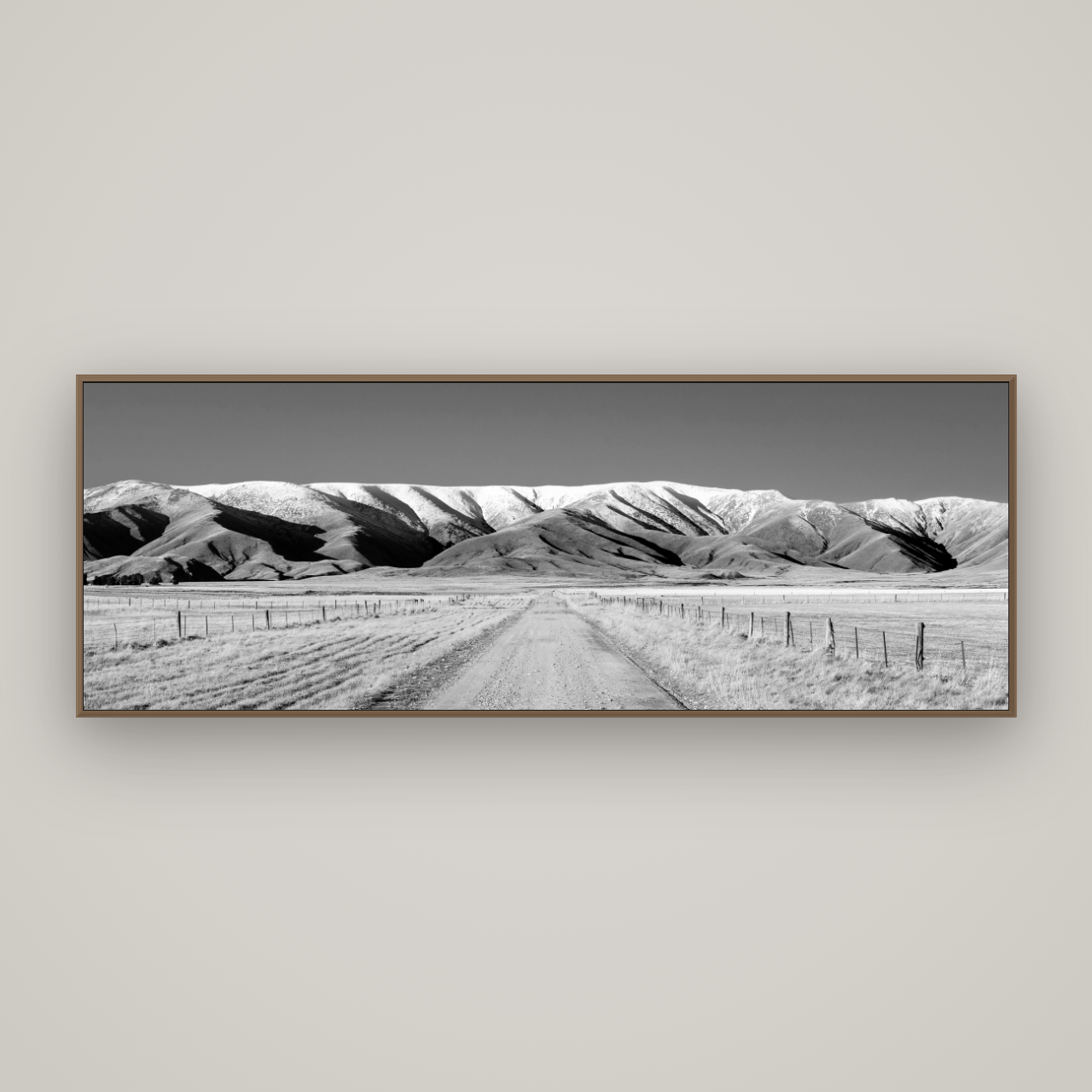 The Road to Hawkdun Heights, Basel Walnut, 198×70 cm. New Zealand fine art wall art by Stephen Milner.