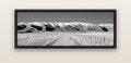 The Road to Hawkdun Heights — black float frame canvas, 152 × 56 cm. New Zealand fine art landscape wall art by Stephen Milner.