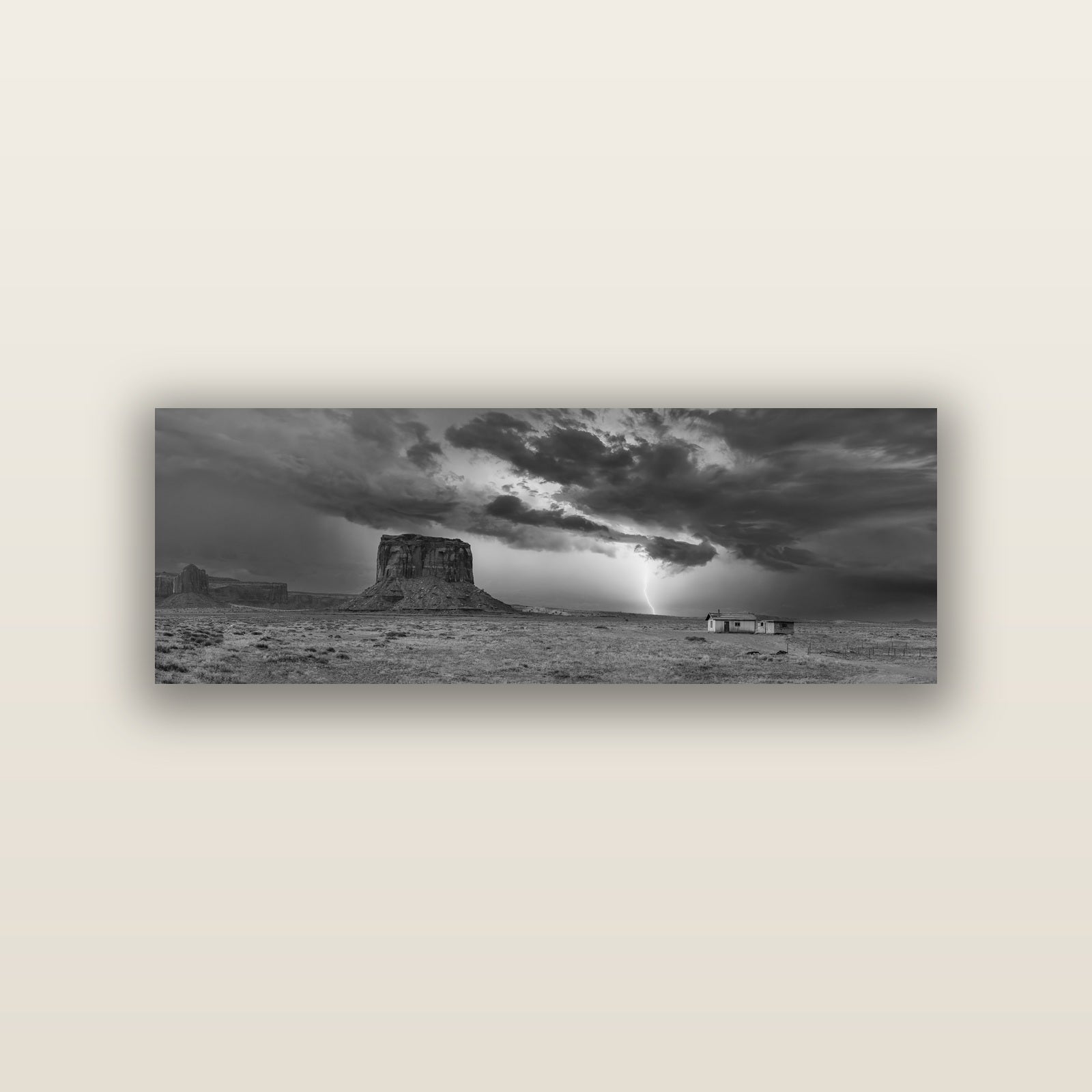 Thunderstrike, Navajo's Monument Storm — acrylic panel print, small 76 × 25 cm. New Zealand fine art landscape wall art by Stephen Milner.