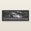 Thunderstrike, Navajo's Monument Storm, black and white framed metallic canvas print, Black frame. New Zealand fine art wall art by Stephen Milner.