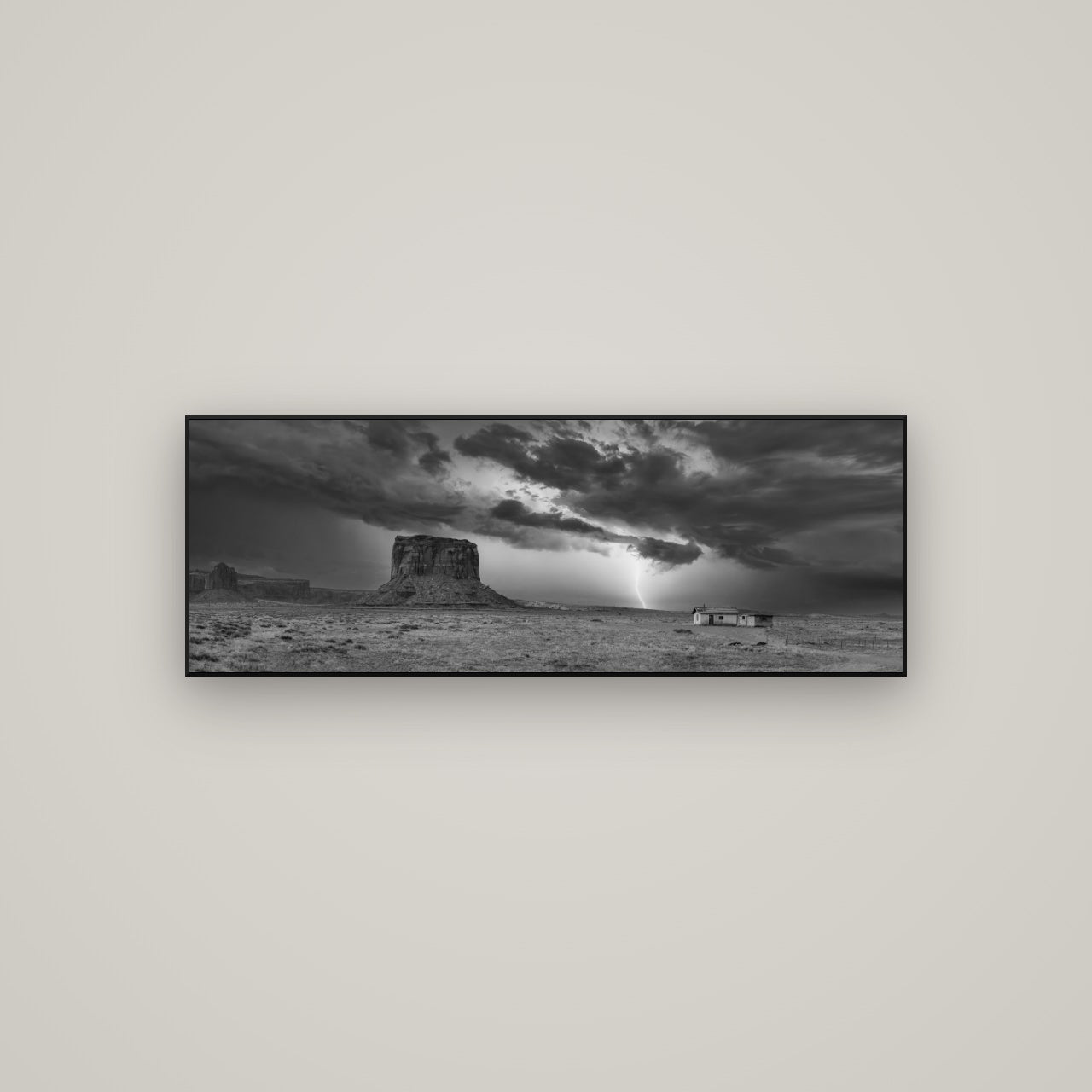 Thunderstrike, Navajo's Monument Storm — ArtBox Black, 113×40 cm. New Zealand fine art wall art by Stephen Milner.