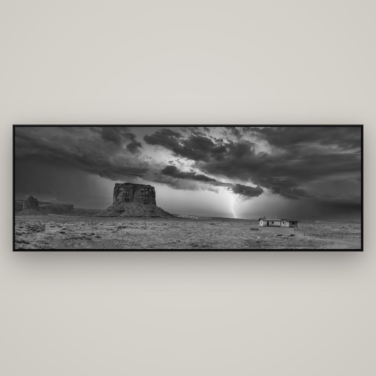 Thunderstrike, Navajo's Monument Storm — ArtBox Black, 198×70 cm. New Zealand fine art wall art by Stephen Milner.