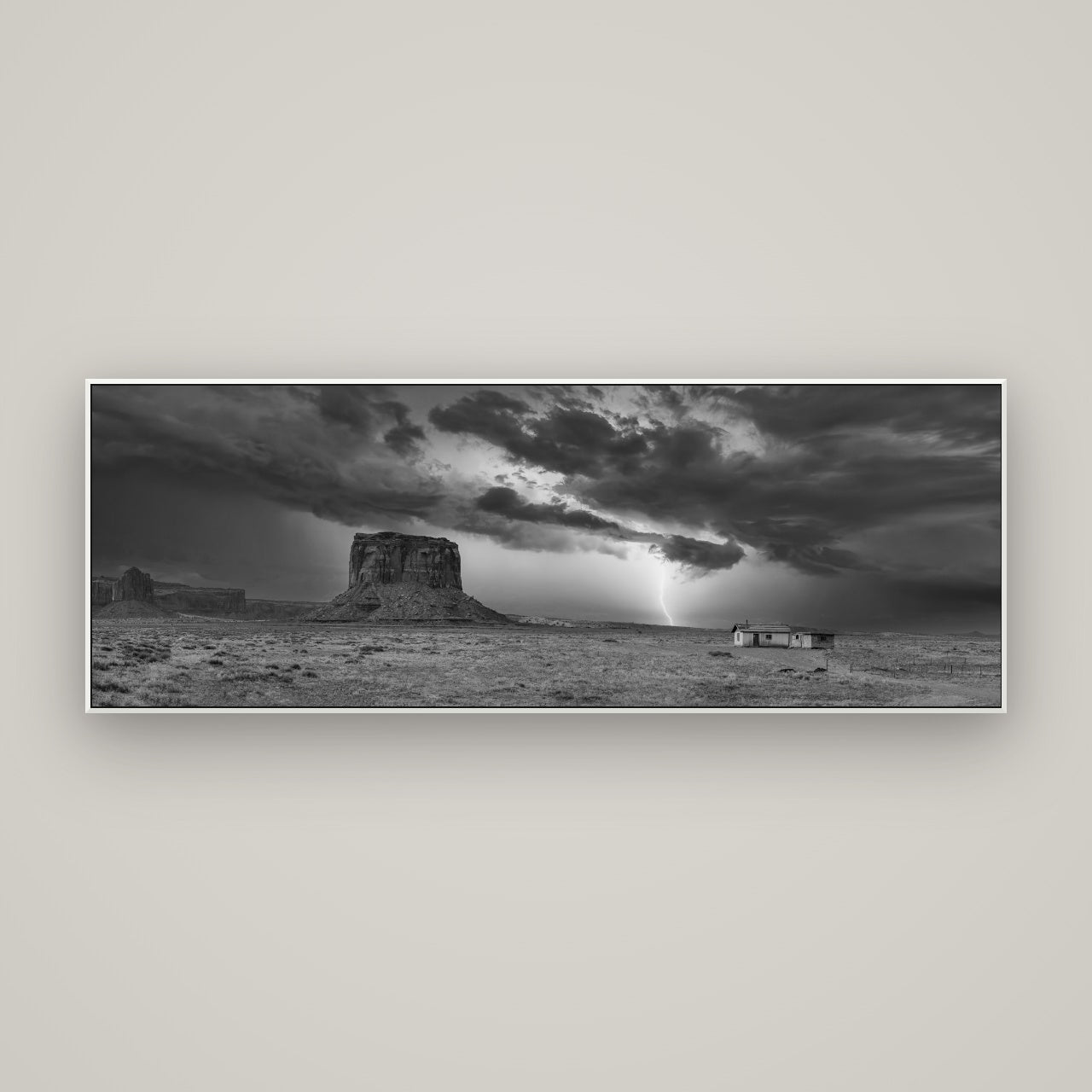 Thunderstrike, Navajo's Monument Storm — ArtBox White, 170×60 cm. New Zealand fine art wall art by Stephen Milner.