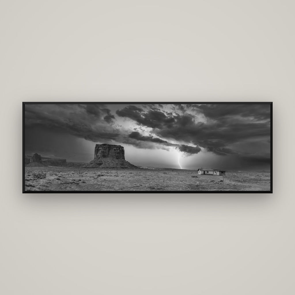 Thunderstrike, Navajo's Monument Storm — Basel Black Matte, 170×60 cm. New Zealand fine art wall art by Stephen Milner.