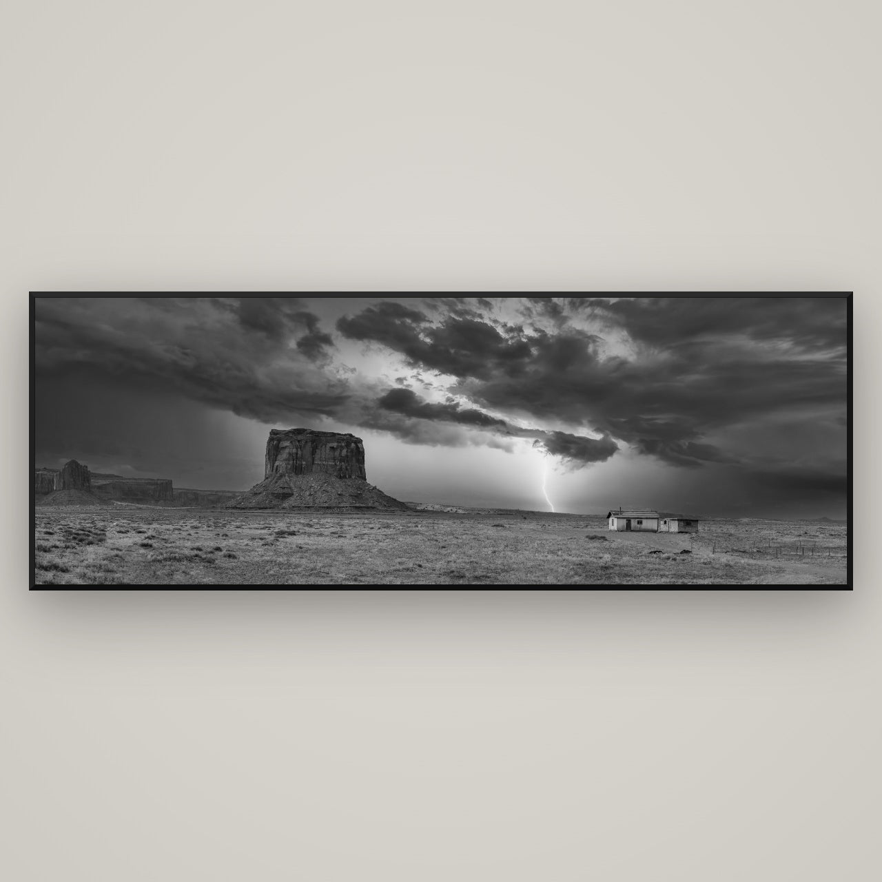 Thunderstrike, Navajo's Monument Storm — Basel Black, 198×70 cm. New Zealand fine art wall art by Stephen Milner.