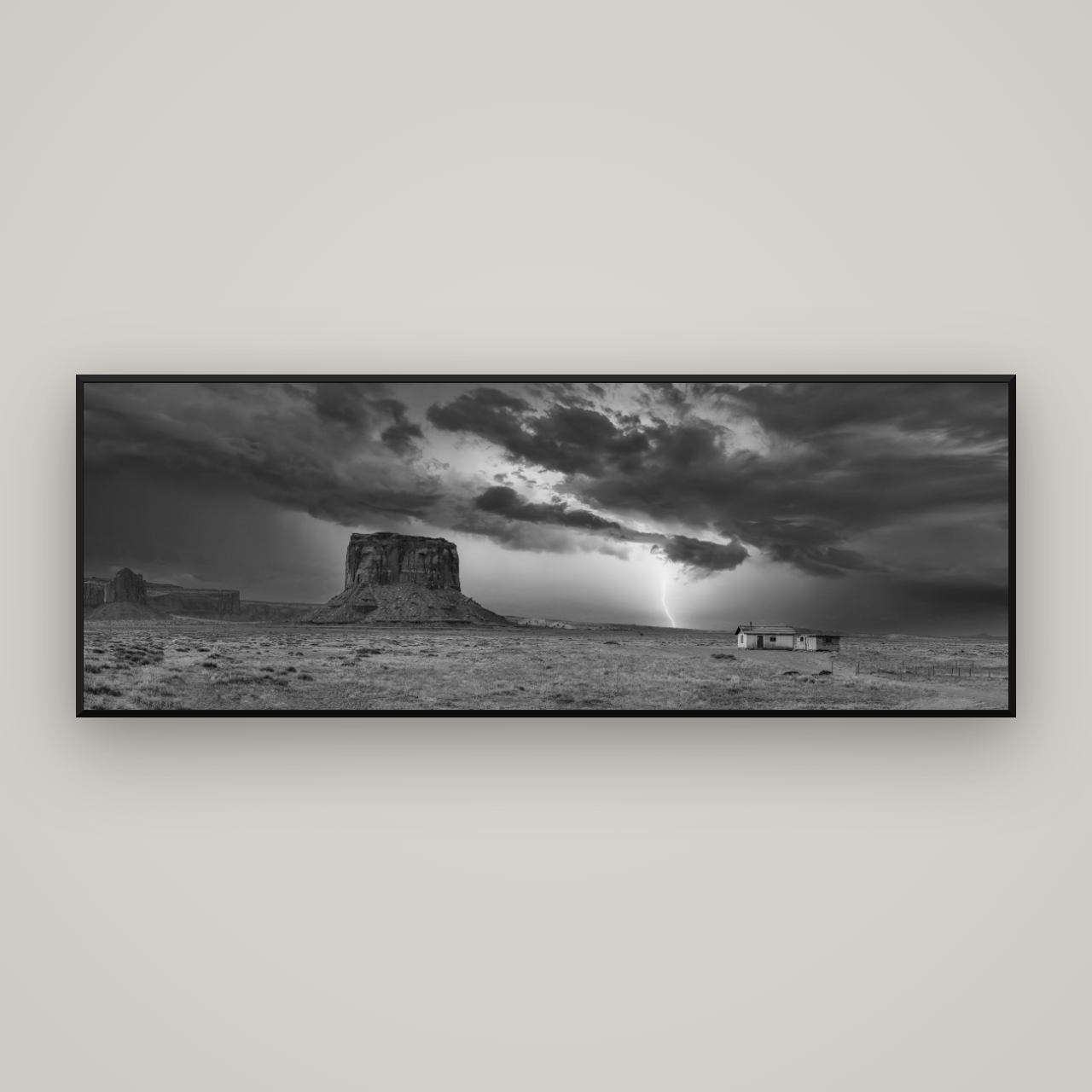 Thunderstrike, Navajo's Monument Storm — Basel Black Matte, 198×70 cm. New Zealand fine art wall art by Stephen Milner.