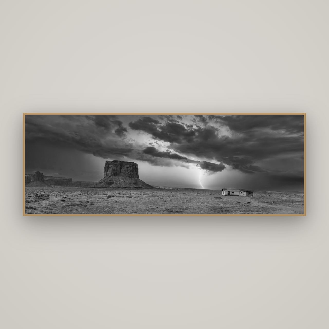 Thunderstrike, Navajo's Monument Storm, Basel Natural Oak, 198×70 cm. New Zealand fine art wall art by Stephen Milner.