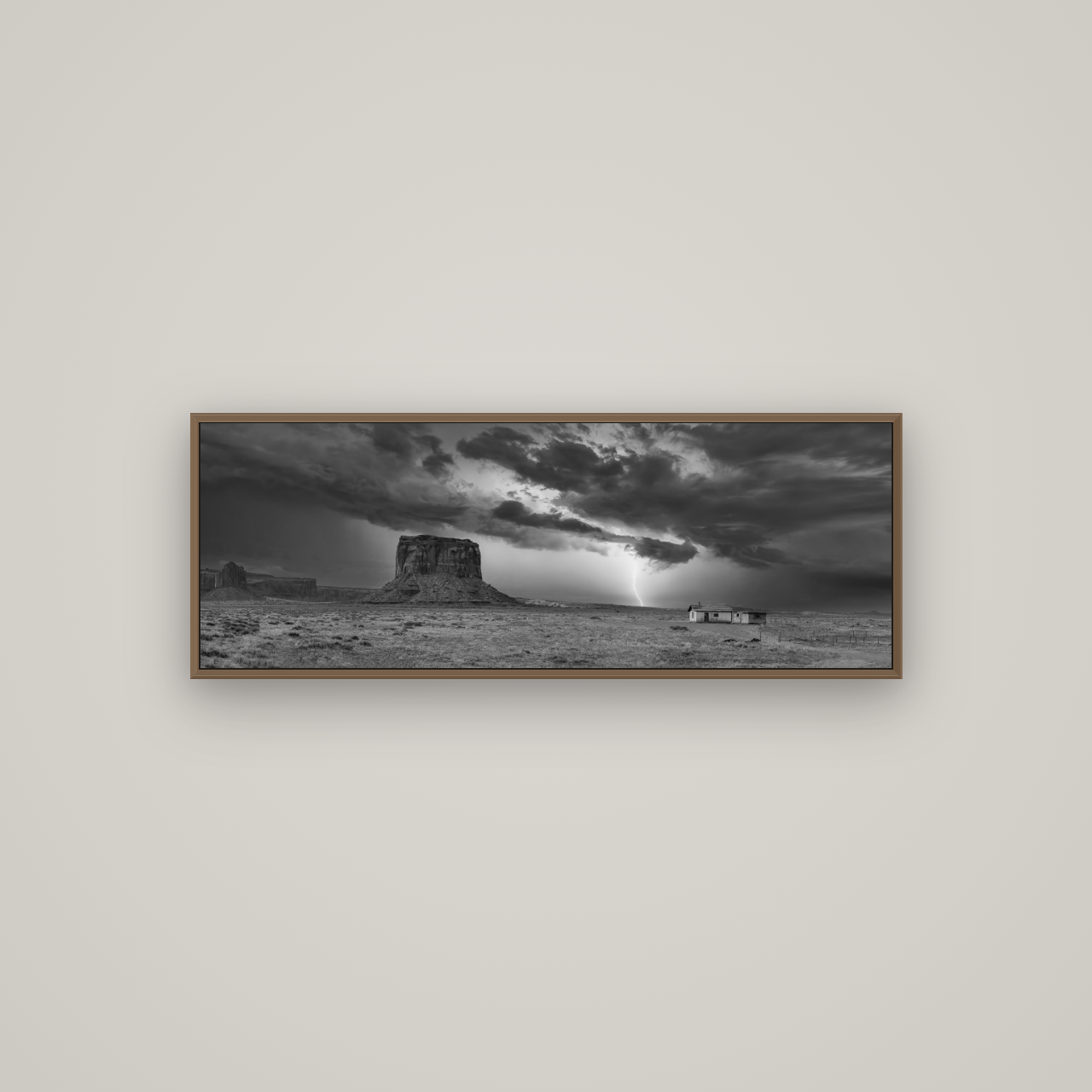 Thunderstrike, Navajo's Monument Storm, Basel Walnut, 113×40 cm. New Zealand fine art wall art by Stephen Milner.