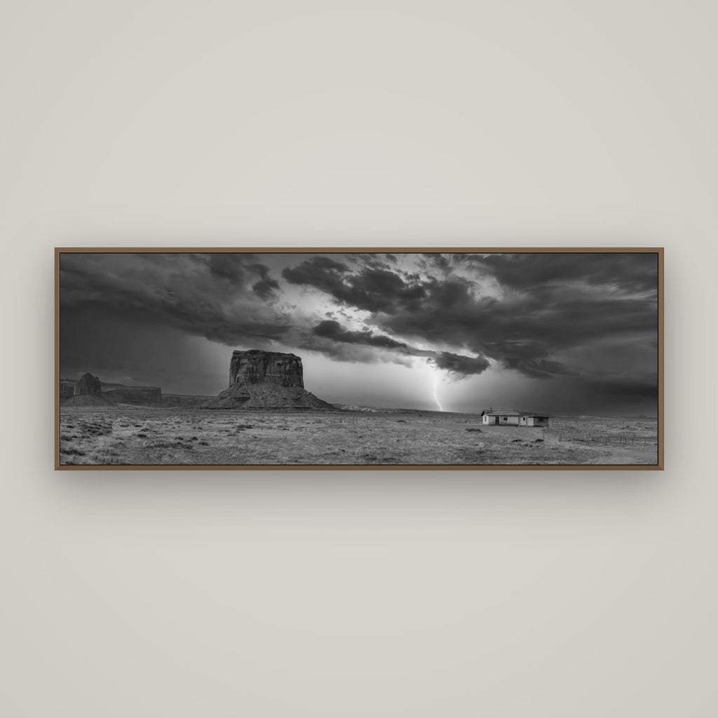 Thunderstrike, Navajo's Monument Storm, Basel Walnut, 170×60 cm. New Zealand fine art wall art by Stephen Milner.