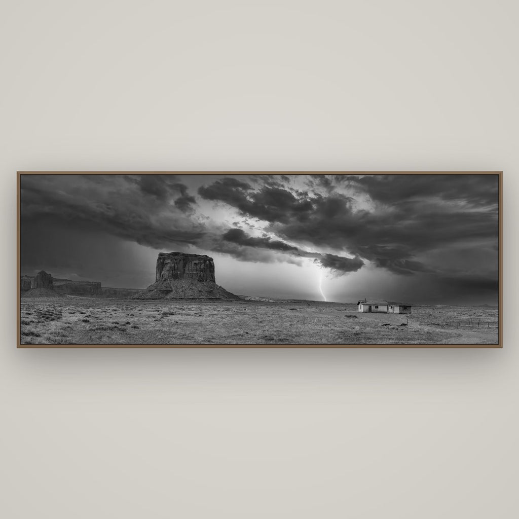 Thunderstrike, Navajo's Monument Storm, Basel Walnut, 198×70 cm. New Zealand fine art wall art by Stephen Milner.
