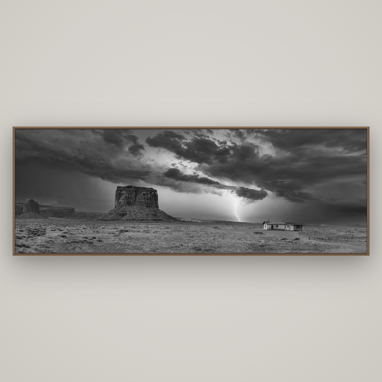 Thunderstrike, Navajo's Monument Storm, Basel Walnut, 227×80 cm. New Zealand fine art wall art by Stephen Milner.