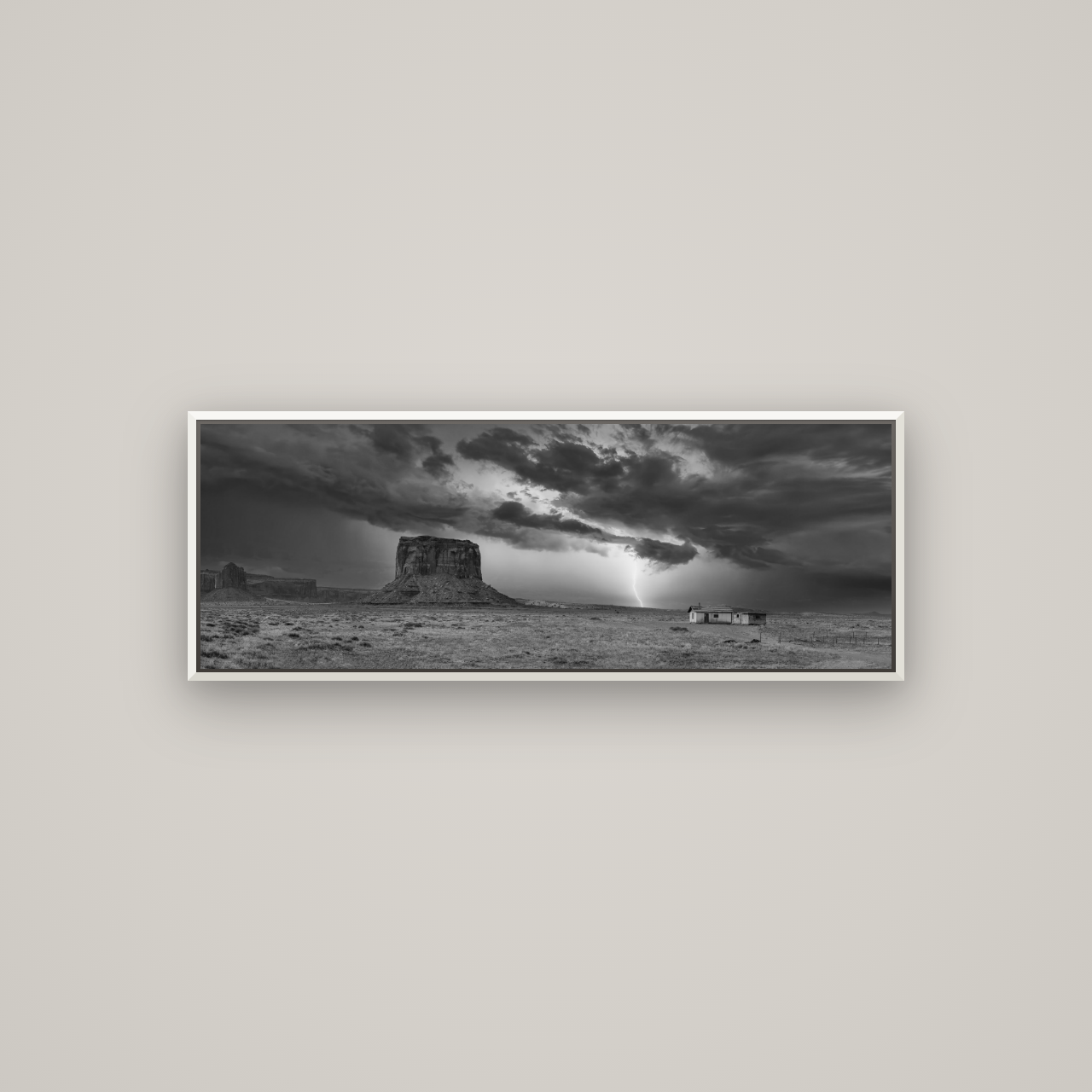 Thunderstrike, Navajo's Monument Storm — Basel White, 113×40 cm. New Zealand fine art wall art by Stephen Milner.