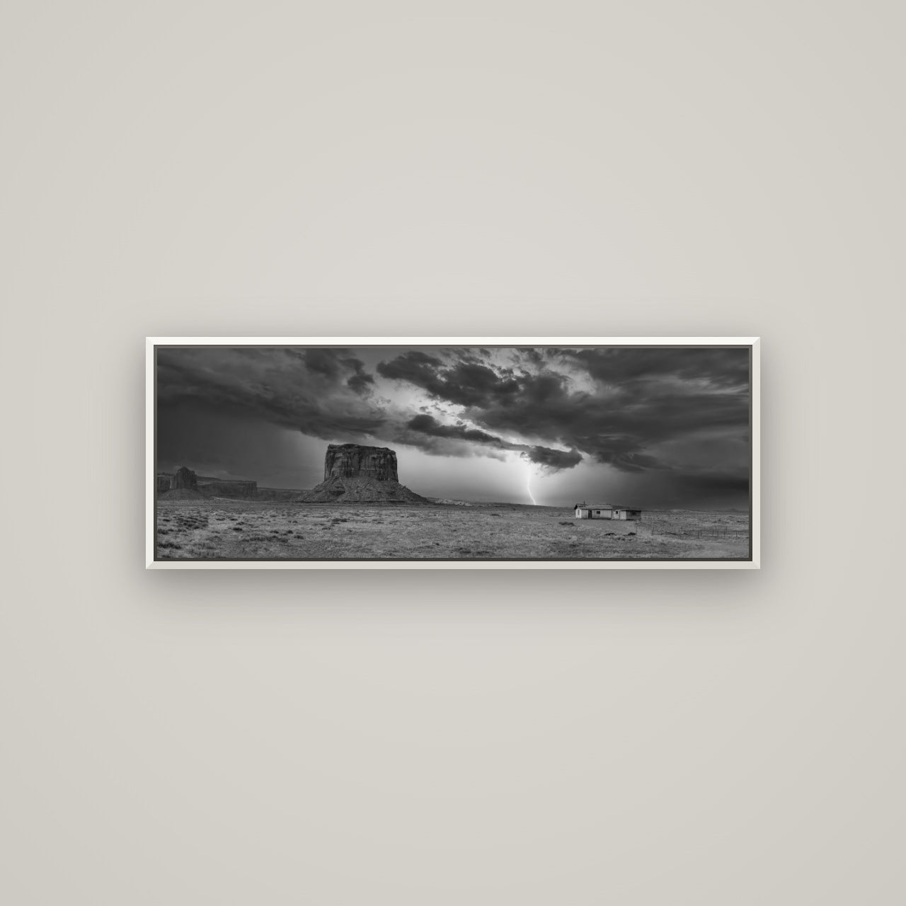 Thunderstrike, Navajo's Monument Storm — Basel White, 113×40 cm. New Zealand fine art wall art by Stephen Milner.