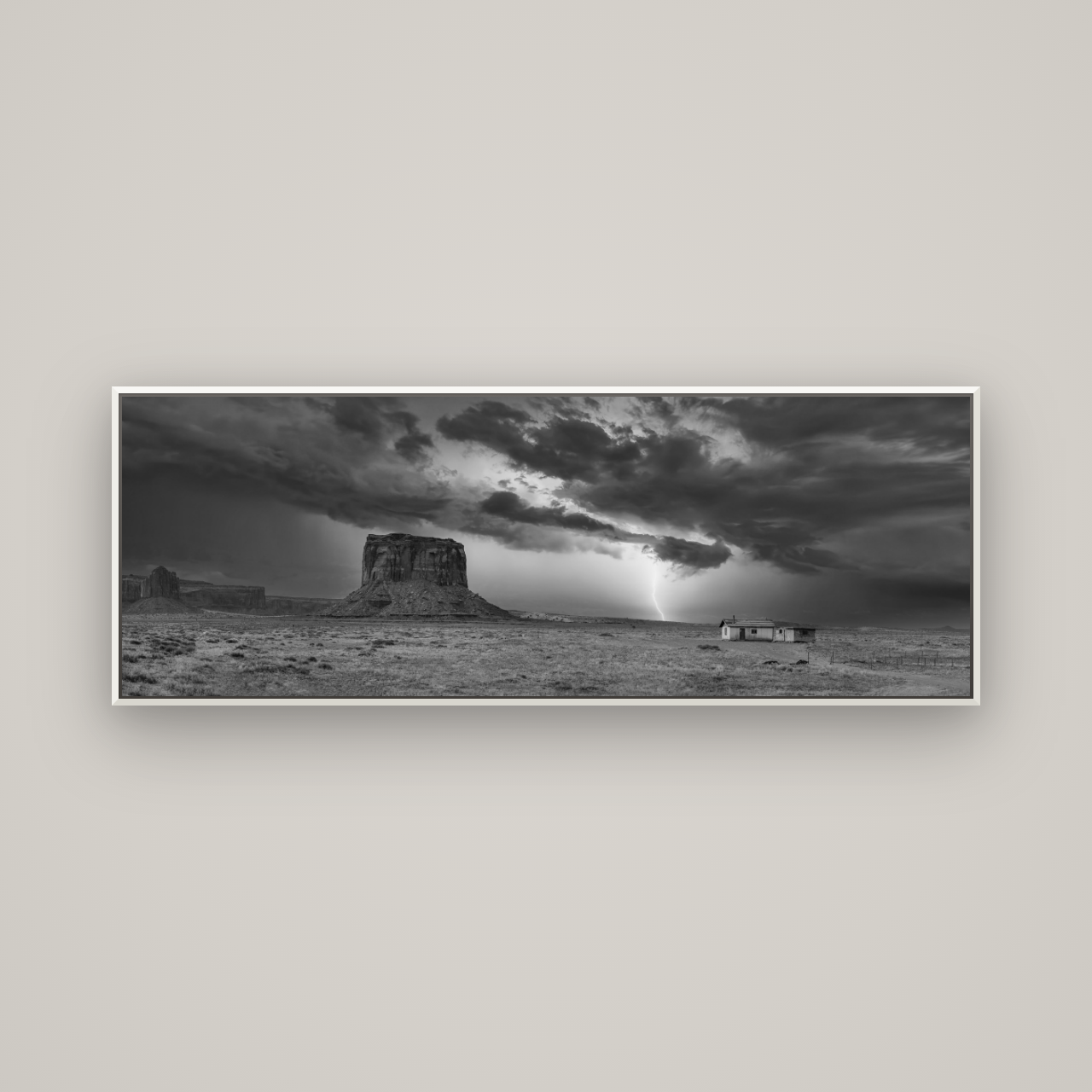 Thunderstrike, Navajo's Monument Storm — Basel White, 170×60 cm. New Zealand fine art wall art by Stephen Milner.