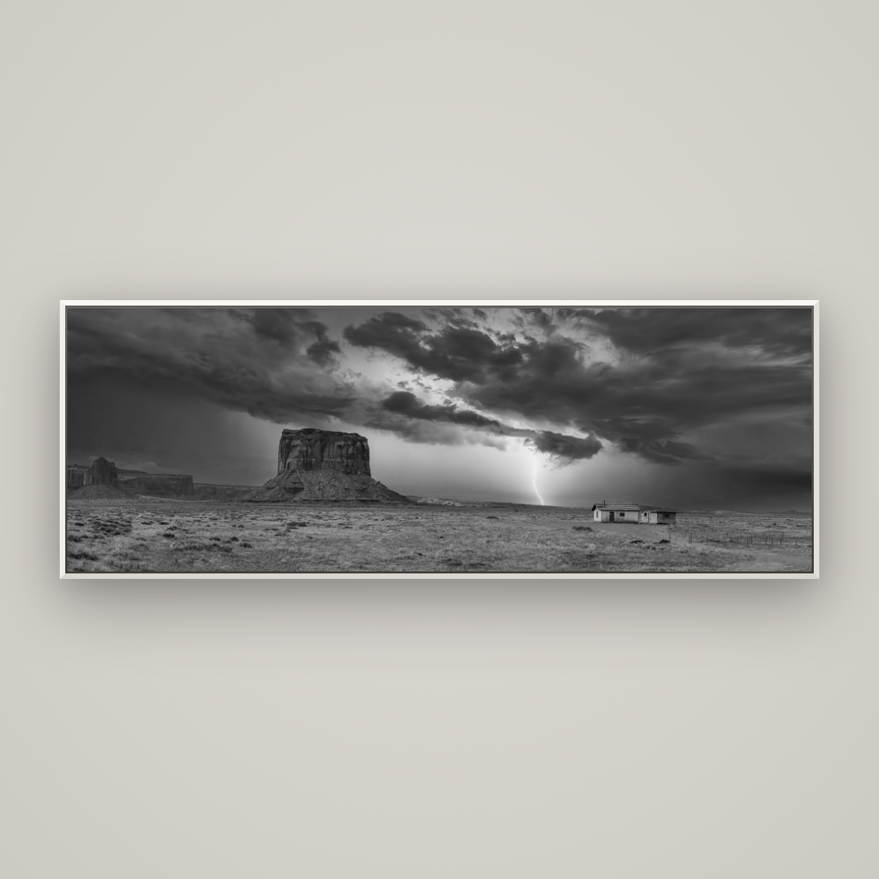 Thunderstrike, Navajo's Monument Storm — Basel White, 198×70 cm. New Zealand fine art wall art by Stephen Milner.