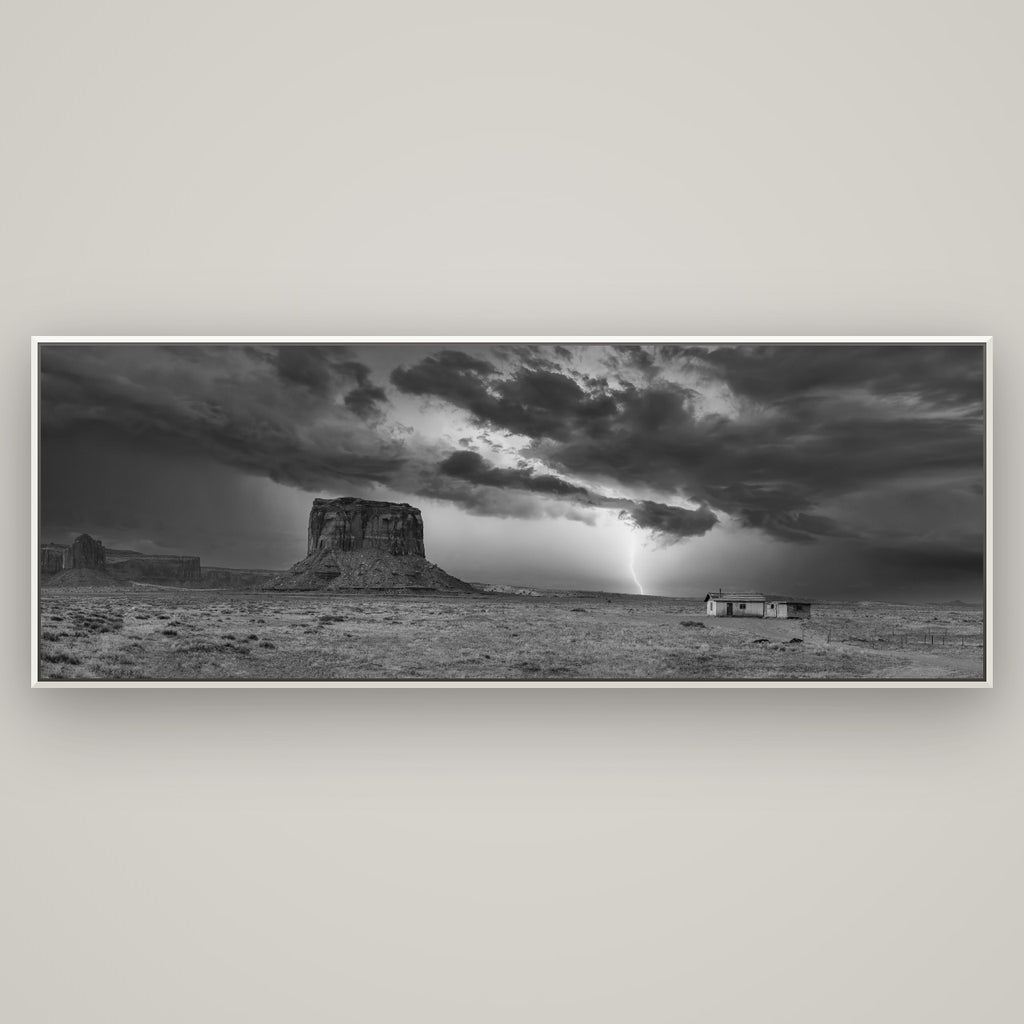 Thunderstrike, Navajo's Monument Storm — Basel White, 198×70 cm. New Zealand fine art wall art by Stephen Milner.